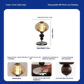 Solid wood retro style table lamp with touch controls for three-colour dimming lighting