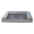Square sponge dog bed in cloth material showing breathable cooling design