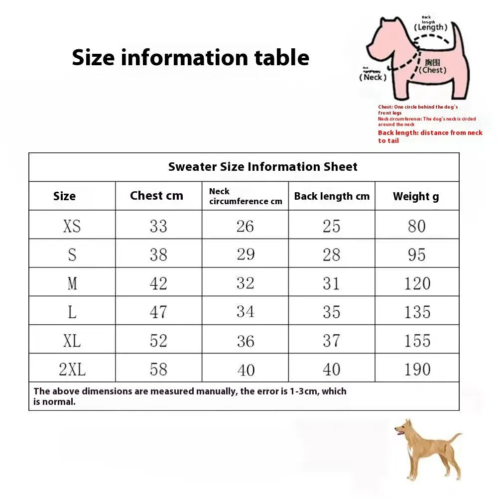 Wool pet dog sweater in European American style for autumn and winter wear