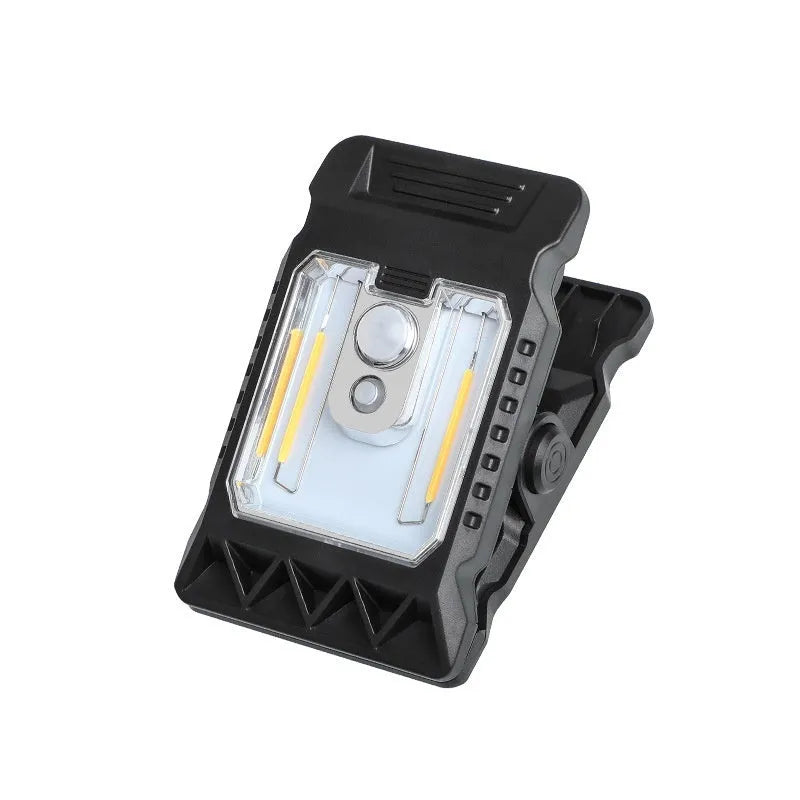 White intelligent induction clip lamp showing motion sensor and clip mechanism