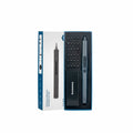 Rechargeable 28-in-1 mini electric screwdriver with bits and battery indicator