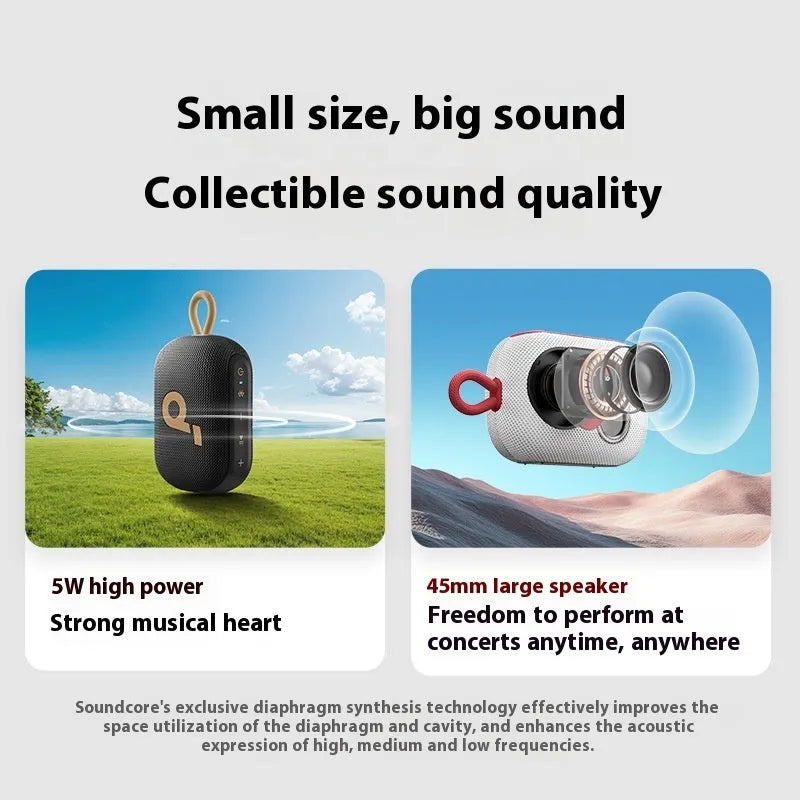 Sound Kuo 4GO Bluetooth mini stereo speaker in black with waterproof design and lithium battery