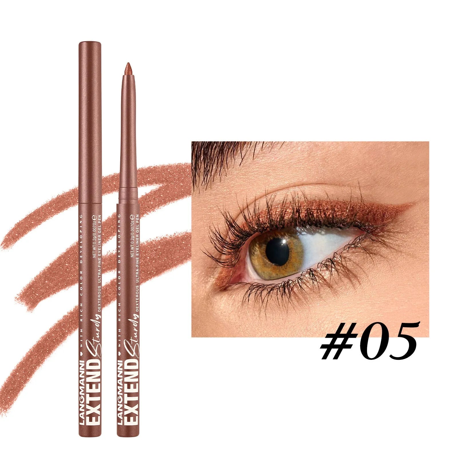 Set of 12 colourful gel glitter eyeliner pencils for waterproof party and Halloween makeup