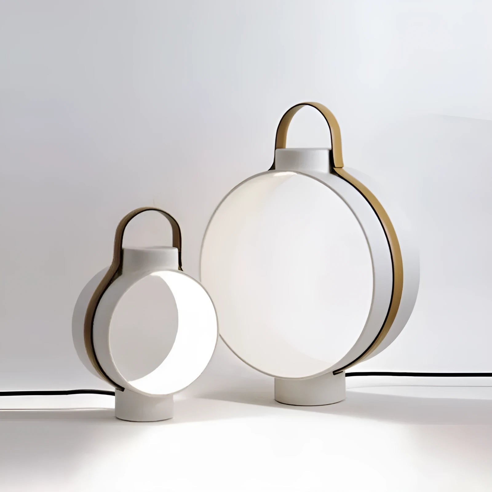 White metal Nordic minimalist table lamp 30x45cm on a desk
