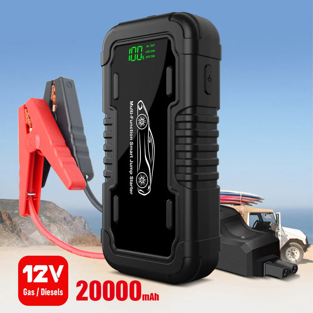 20000mAh car emergency start power supply with LED lighting and Type-C charging cable