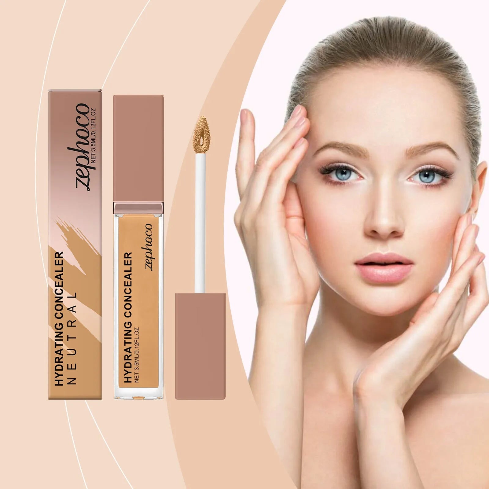 3.5ml tube of medium skin tone liquid foundation with moisturising concealer formula