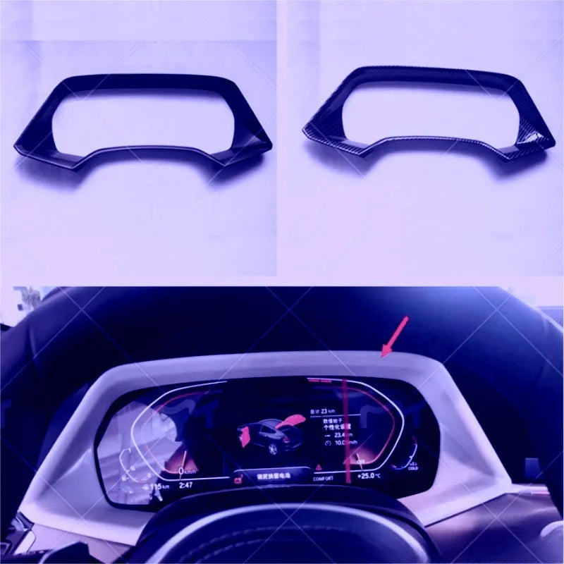 Dashboard decorative frame for BMW X5L in carbon fibre or peach wood finish
