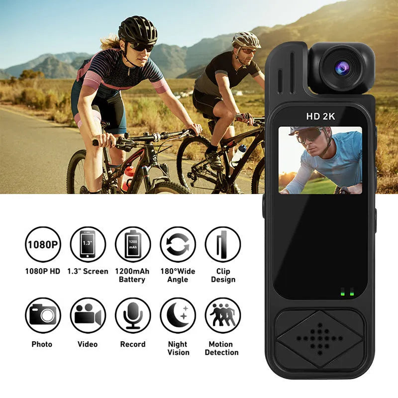 Portable C13-2K back splint recorder with screen, 2K recording, ABS black casing