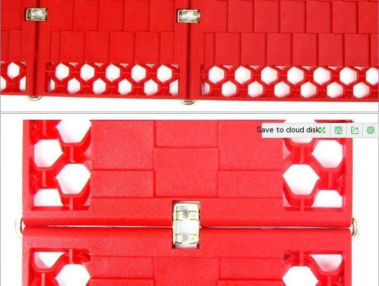 Folding anti slip mud snow rescue boards for automobiles in orange and red colours showing folded and unfolded positions