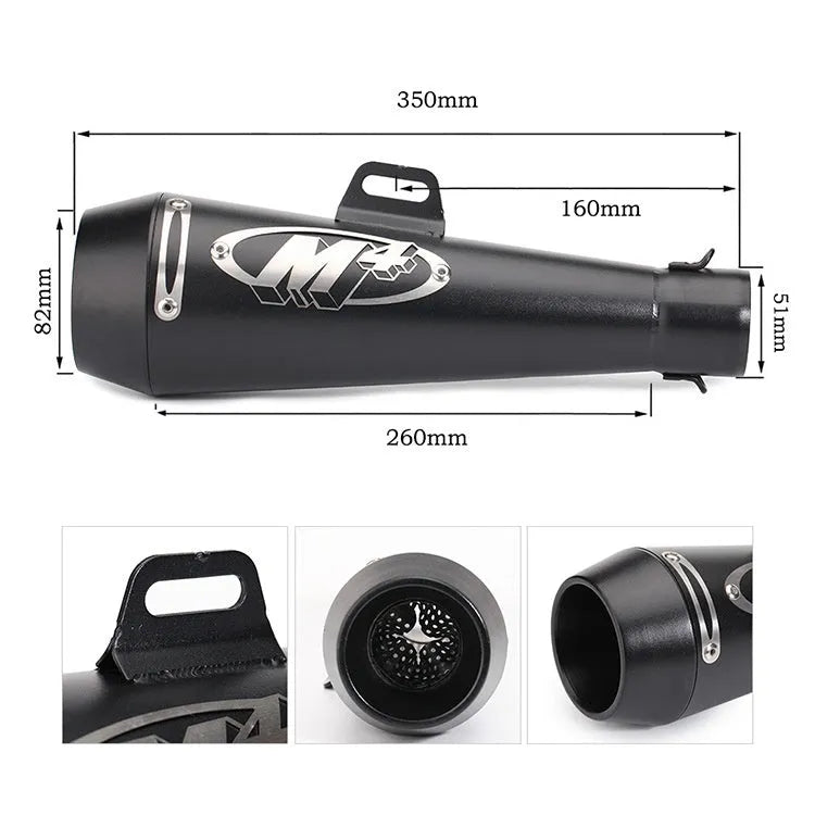 Universal M4 motorcycle exhaust pipe for large displacement bike modification