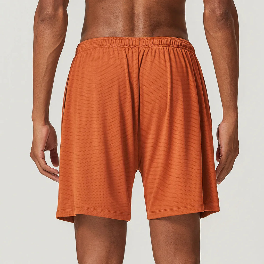 Men's quick-dry running shorts in multiple colours with double-layer construction and mid-waist design