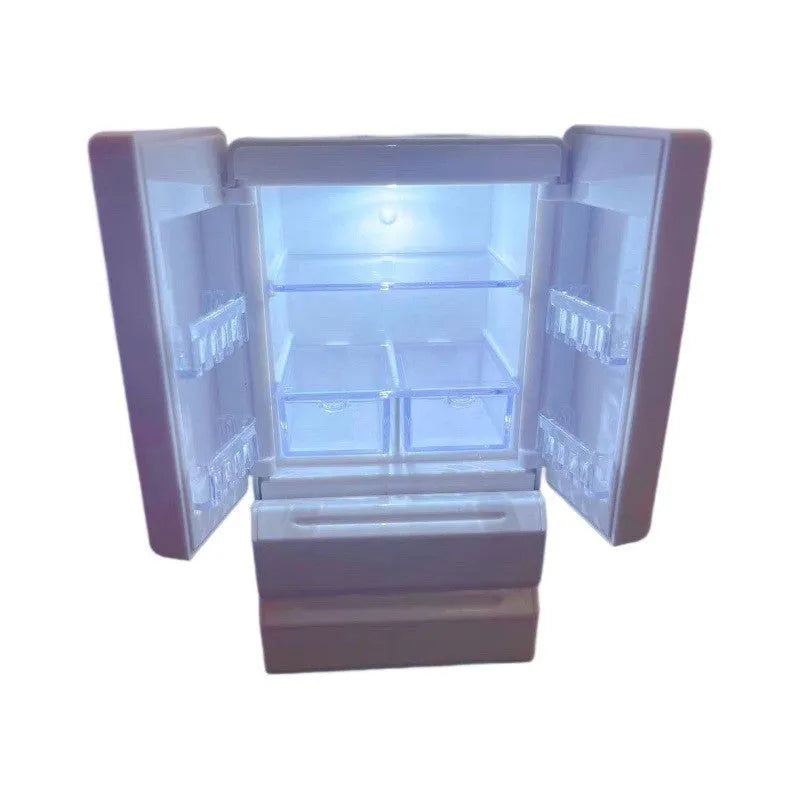 White plastic miniature toy model with LED lighting feature measuring 11.4cm tall