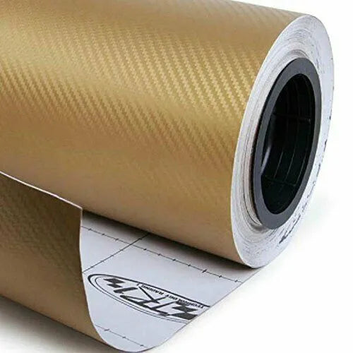 Roll of 3D carbon fibre car stickers showing textured pattern in multiple colour options