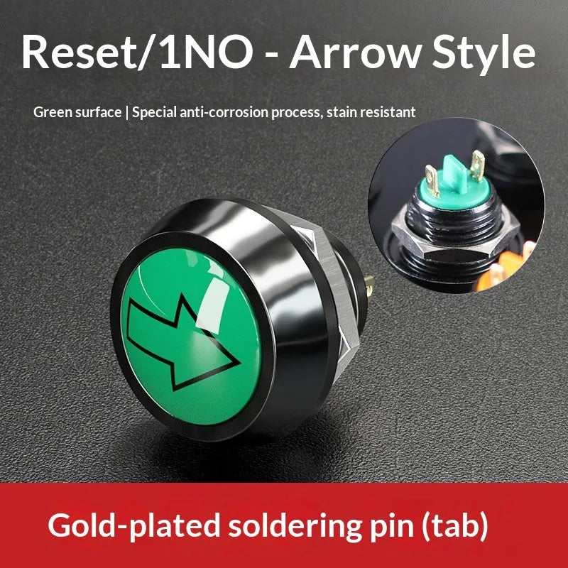 12mm spherical head self-resetting push button switch with silver-plated contacts and waterproof protection