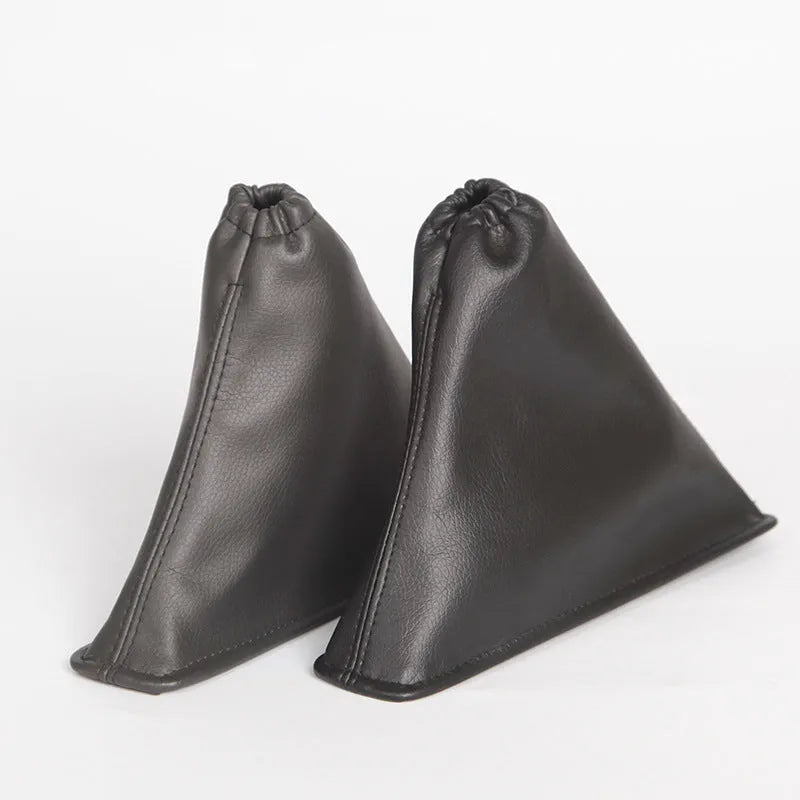 Black leather car shift lever dirt-proof cover for manual gearstick protection
