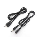 Black DC power cord with male to female plugs, copper core, 22AWG, for audio video use