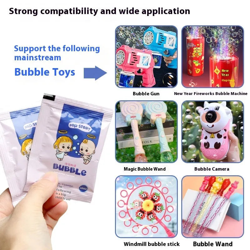 10ml high concentration bubble liquid refill in plastic bottle for children's bubble machine