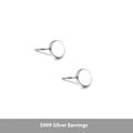 Sterling silver S999 flat ear bone studs in silver and black electroplated finishes