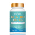 Bottle of DHA-300 Omega-3 fish oil softgels, 120 count, for joint and immune support