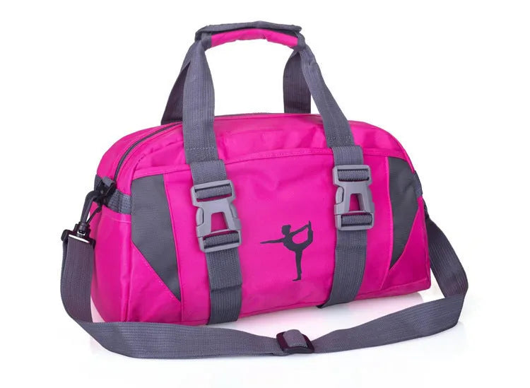 Matte finish gym backpack with yoga mat holder in dark blue medium size, urban simplicity style.