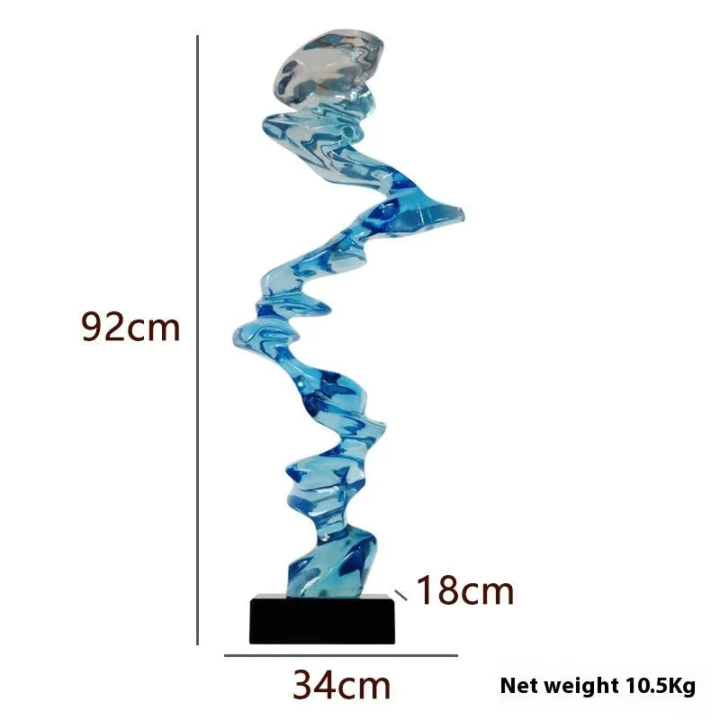 Abstract wall ornament in metallic gold, silver or blue finish for minimalist interior decoration