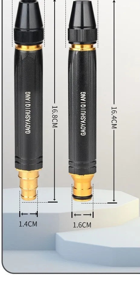 Black Diamond finish alloy car washing gun with straight spray design for garden and vehicle cleaning