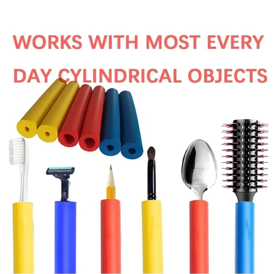 Flexible black rubber auxiliary grip hose for utensil and pen handles, shown in 10mm and 18mm sizes.