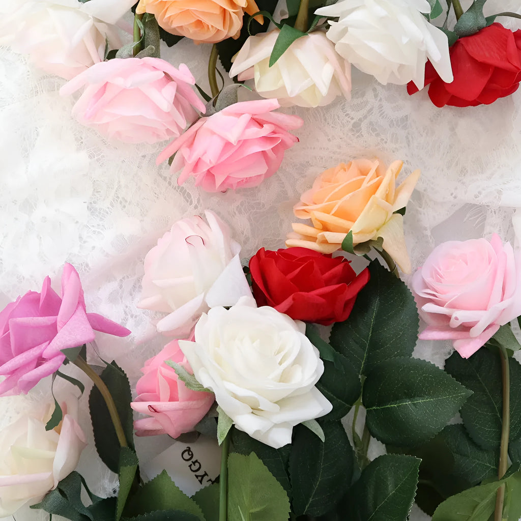 Silk touch rose artificial flower with 42cm stem and 8.5cm diameter flower head in various colours