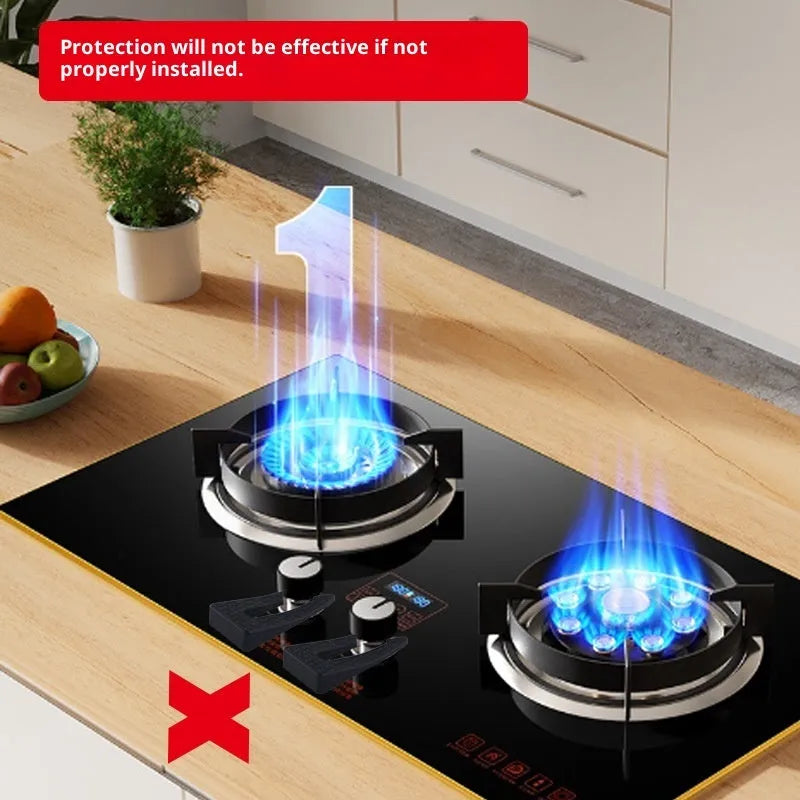 Grey gas stove knob safety lock buckle for household child protection