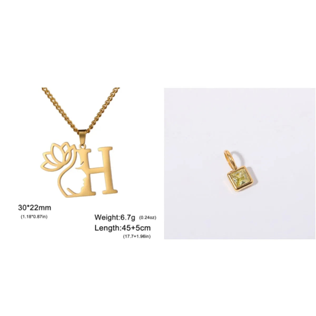 Stainless steel cross chain necklace with pendant in gold or silver electroplated finish