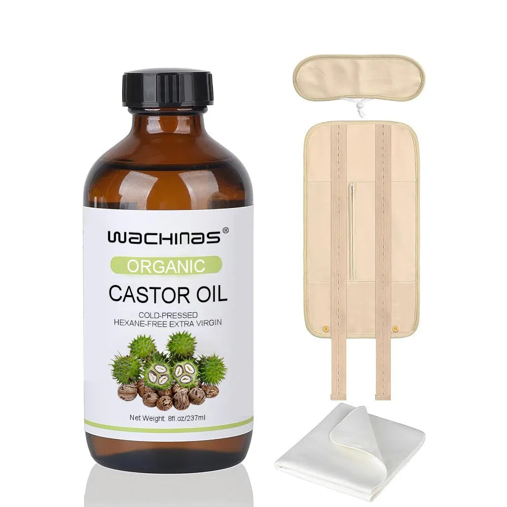 Organic cold pressed castor oil 237ml bottle for moisturising skin and hair