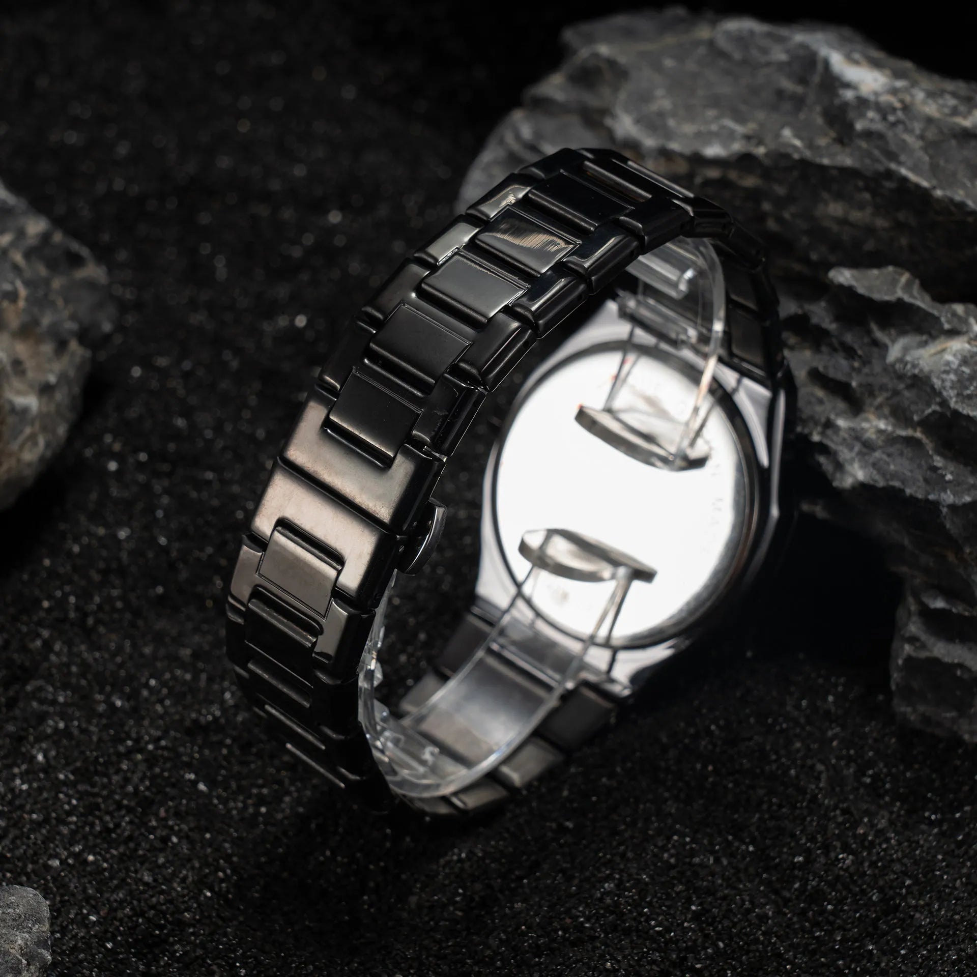 Men's business casual quartz watch with stainless steel belt in three colour options