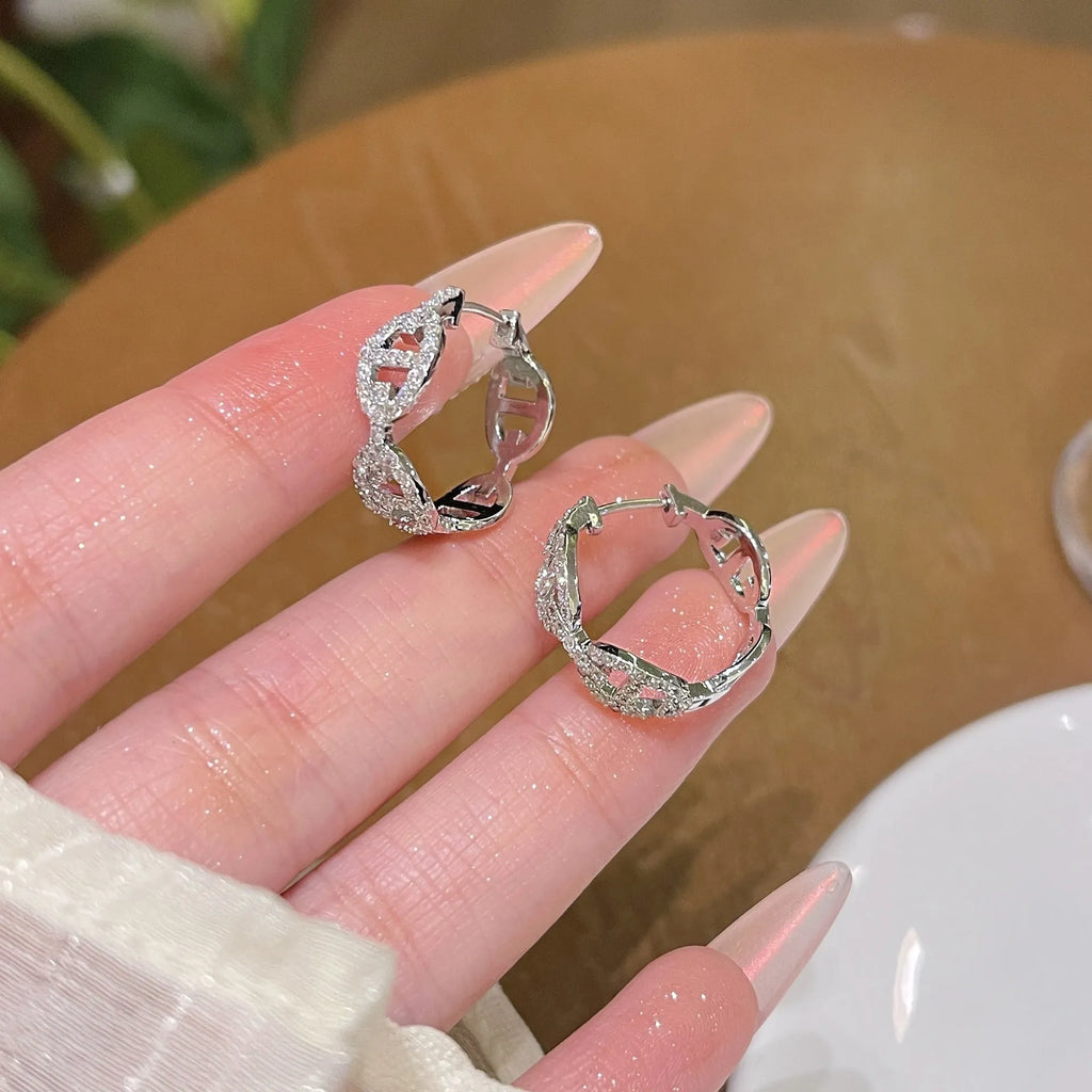 Women's casual copper earrings with electroplated thick gold plating in silver, gold and rose gold colour options