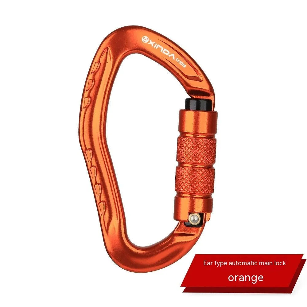 Automatic locking climbing carabiner in five colours for rock climbing equipment