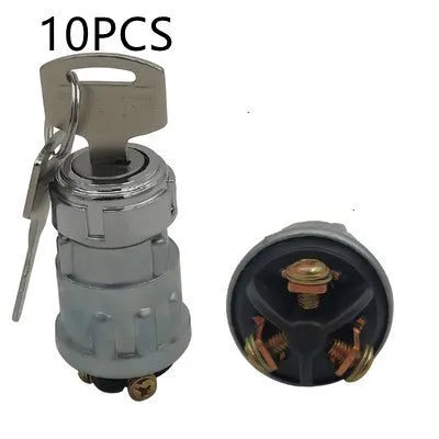 Copper ignition switch with key for trucks, forklifts and agricultural vehicles