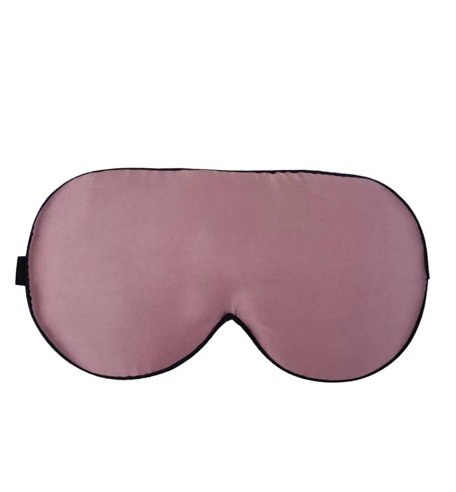Double-sided mulberry silk eye mask in a choice of 22 colours, showing embroidered print.