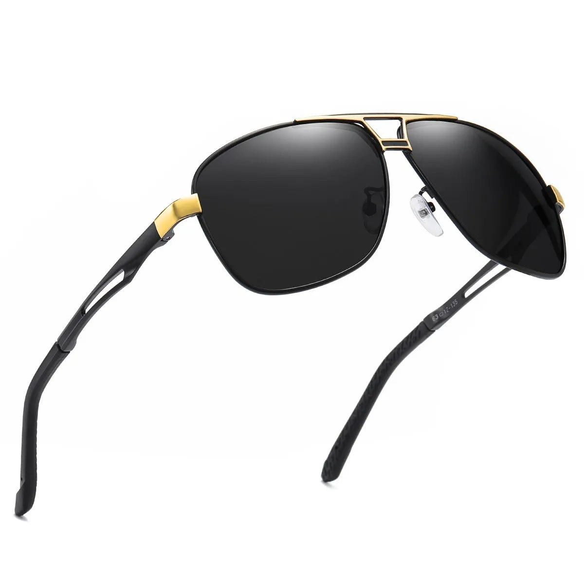 Men's orange-red aviator sunglasses with metal frame and polarised TAC lenses.