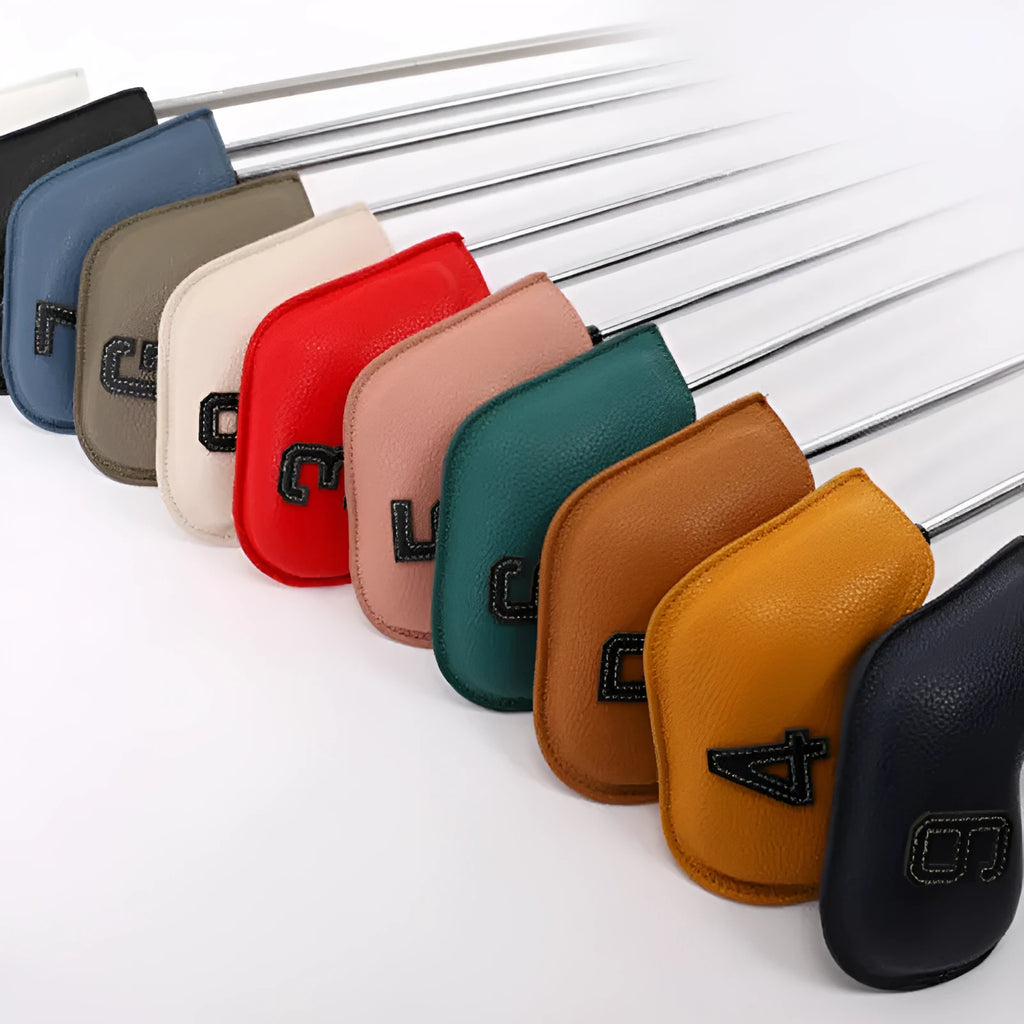 10 digital printed golf club headcovers in various colours and patterns for complete club protection