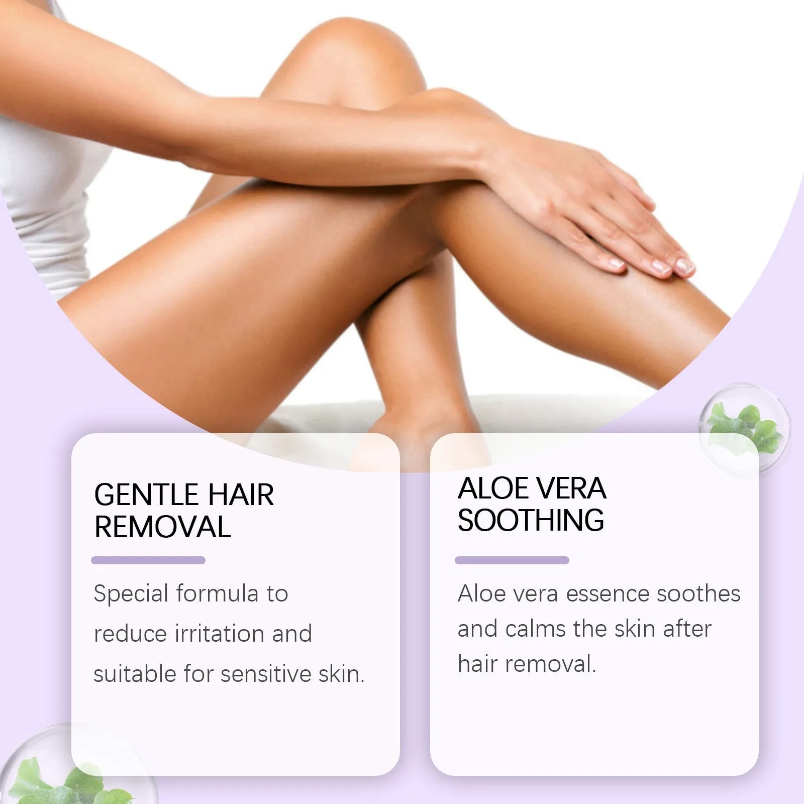 Ouhoe gentle body depilatory cream 100g tub with scraper for sensitive skin hair removal