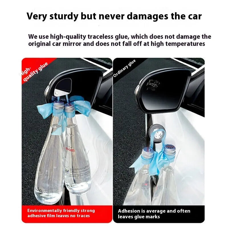 Small round frameless glass car rearview mirror pair for general fit