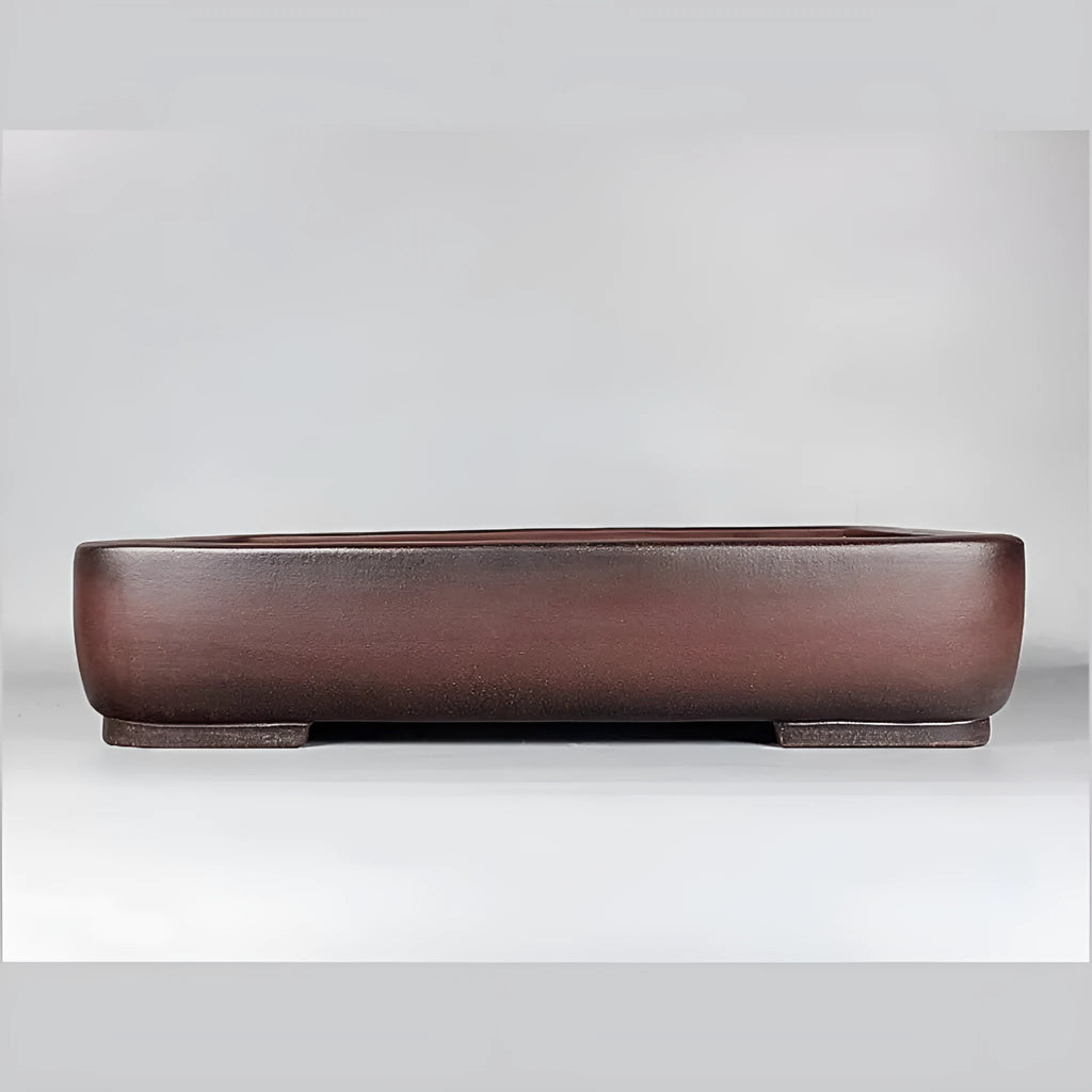 Handmade rectangular antique purple clay flower pot with 60 cm length dimensions