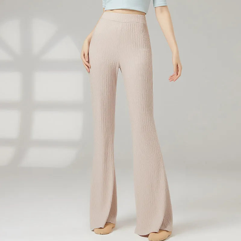 Women's classical dance training pants in stretch polyester fabric showing colour options