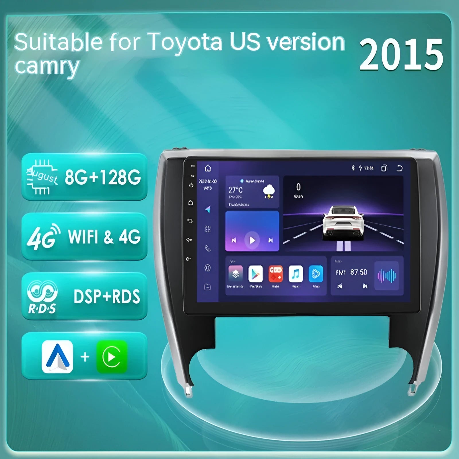 10-inch vehicle-mounted MP5 car navigator for Toyota Camry 2015 dashboard installation