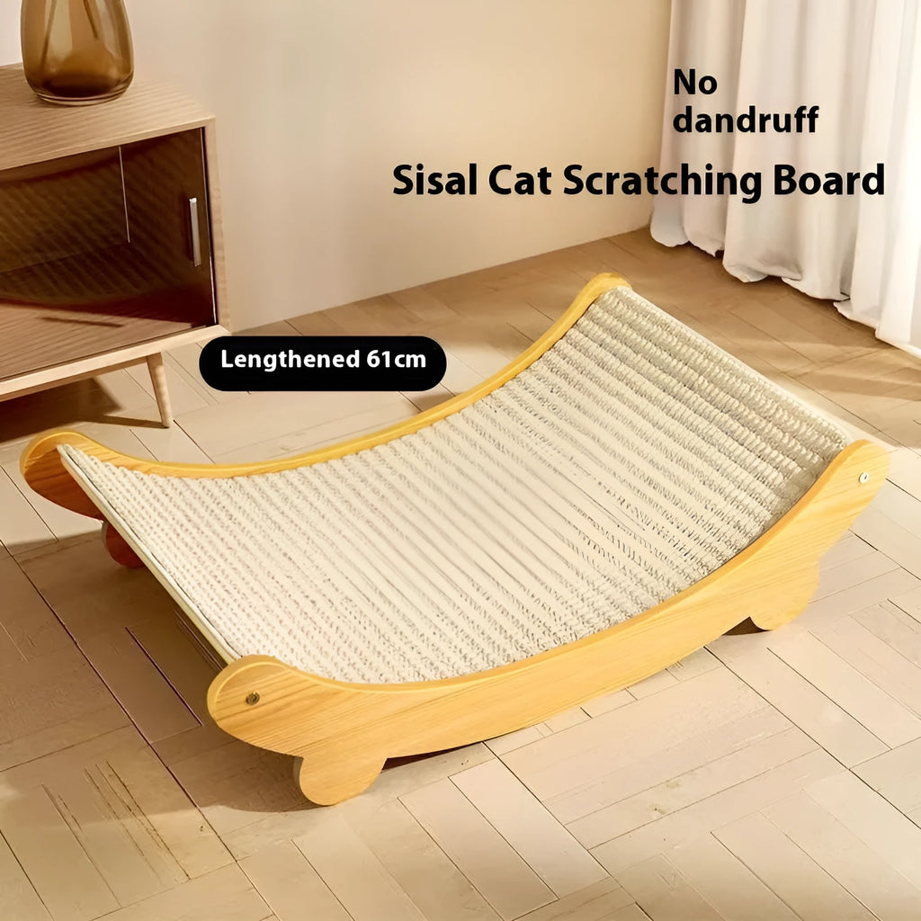 A pastoral-style sisal cat scratch board, showing the textured sisal blanket surface, available in large and small sizes.