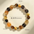 Natural yellow artificial crystal bead bracelet with 10mm Jinba beads in tower string design