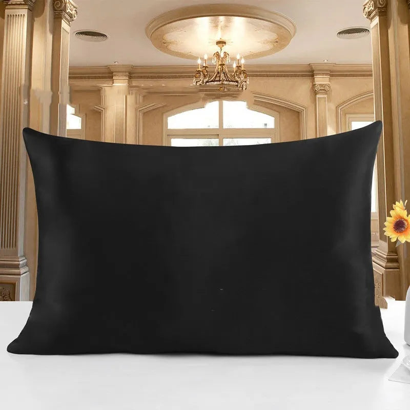 Double-sided silk pillowcase in apricot colour showing smooth satin weave texture.