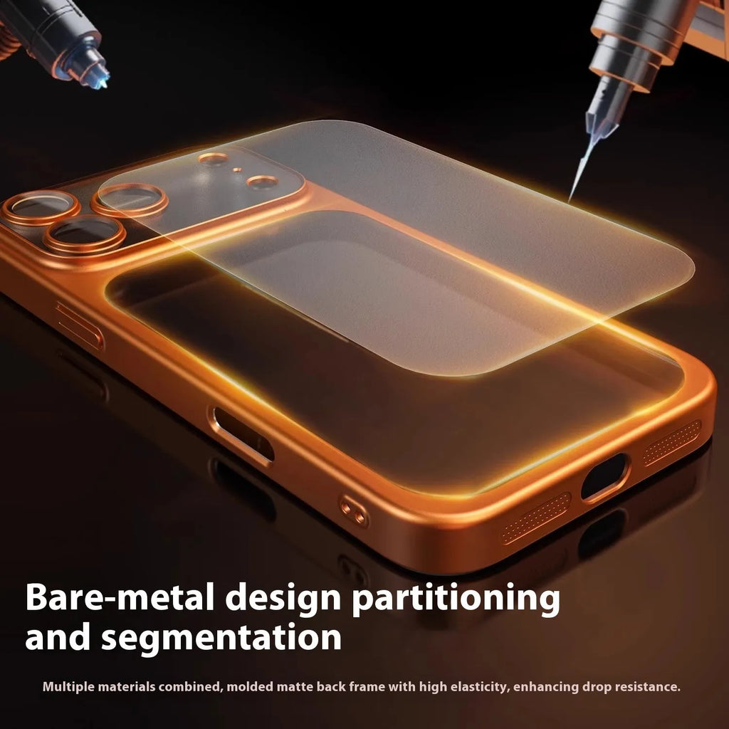 Frosted electroplating PC drop-resistant all-inclusive phone case for iPhone 17 Pro Max orange