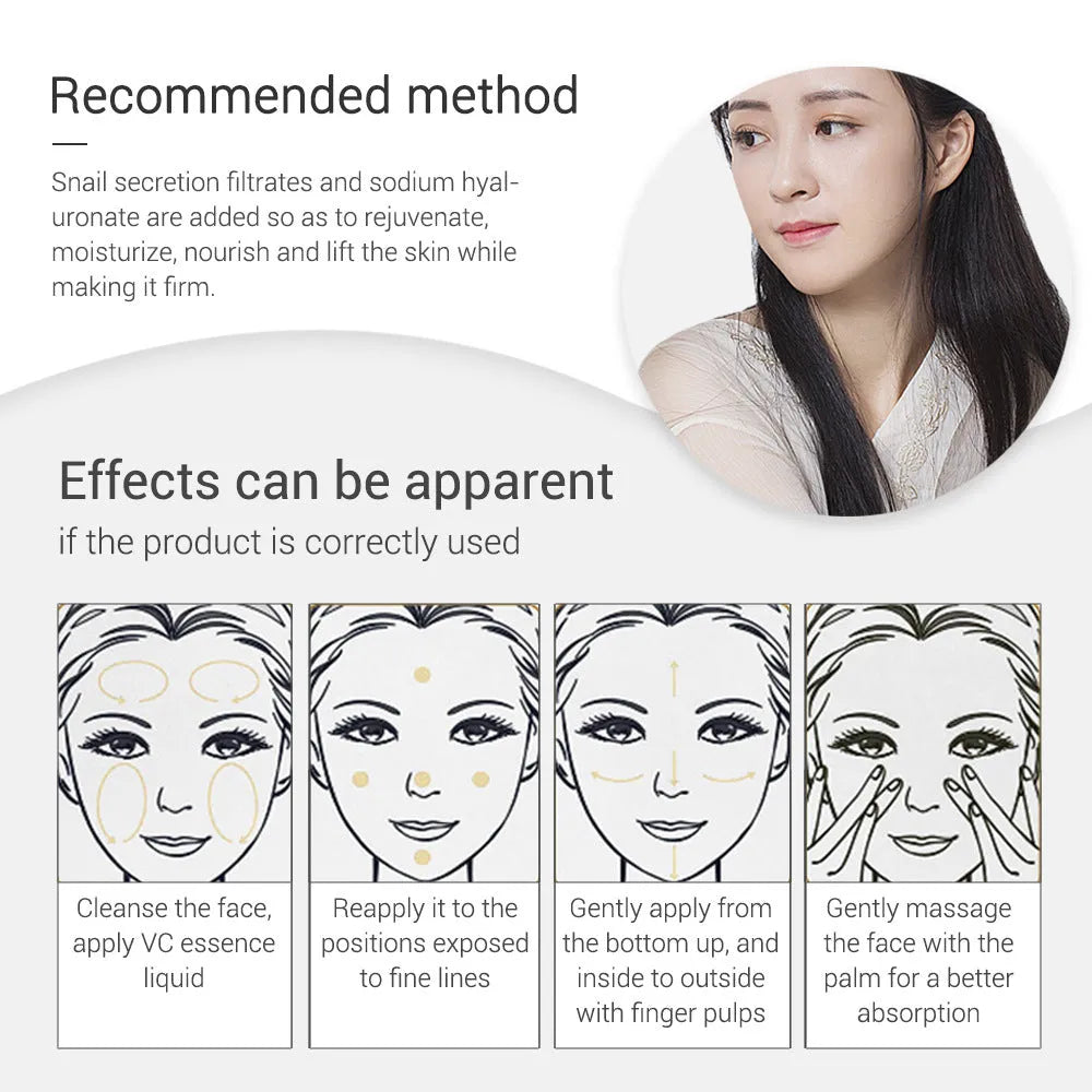 Vitamin C Facial Serum 30ml bottle with snow lotus extract for hydration, picture colour