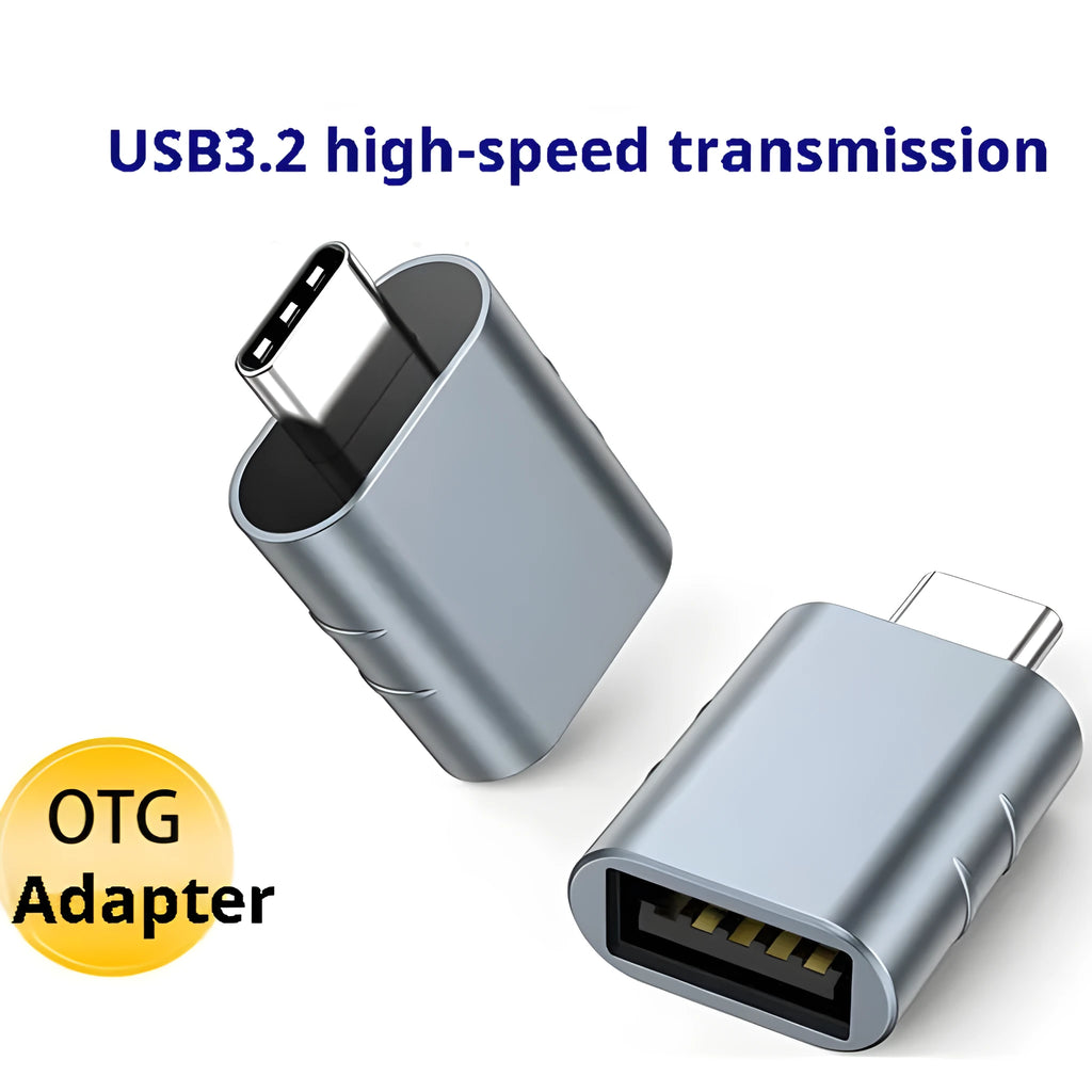 USB-C to USB-A converter adapter with zinc alloy shell in multiple colour options.