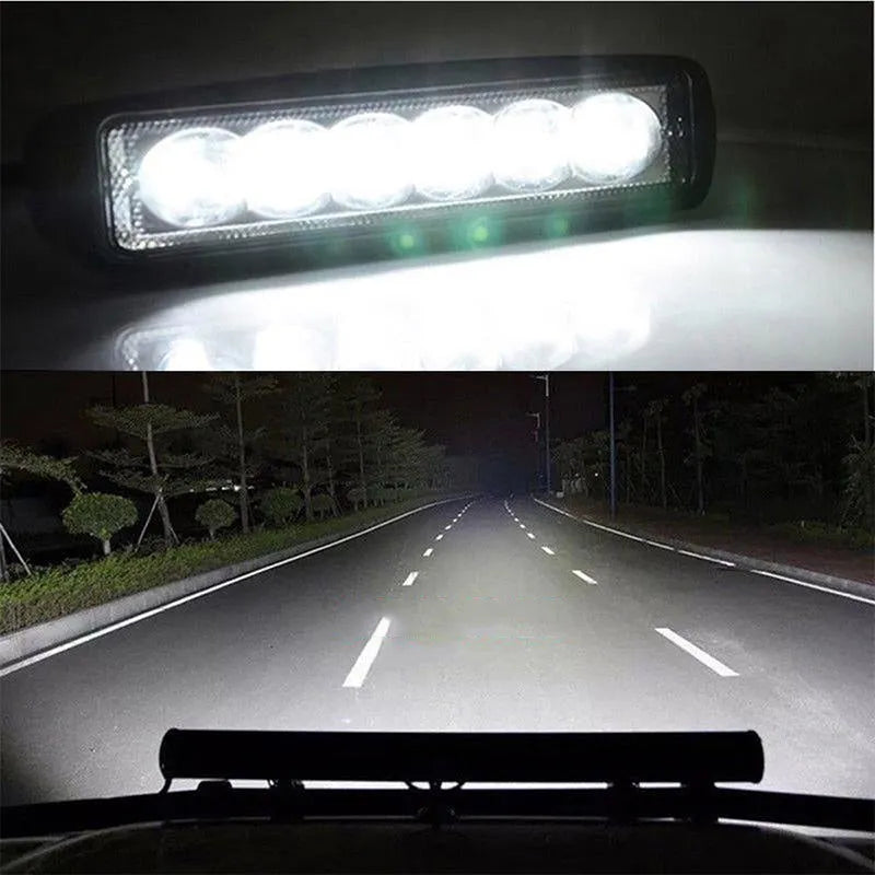 Black die-cast aluminium car auxiliary LED spotlight with bracket mount for 12V-24V systems